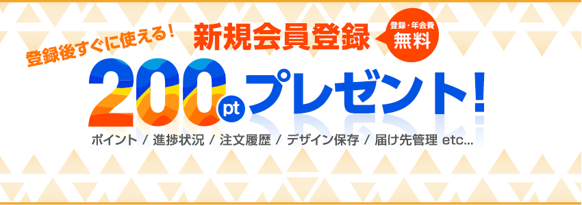 新規会員登録200ptプレゼント！