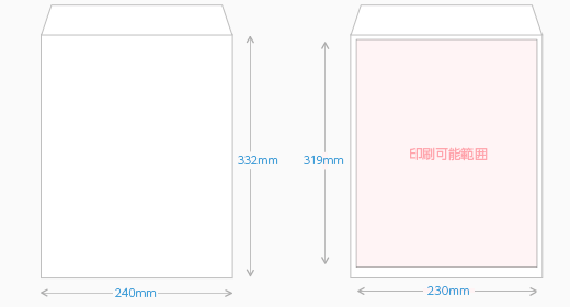 角2封筒-サイズ・印刷可能範囲